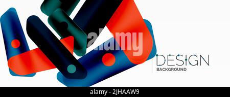 Kreative geometrische Tapete. Minimaler abstrakter Hintergrund. Farbe hell überlappenden Linien Komposition Vektor Illustration für Tapete Banner Backgro Stock Vektor