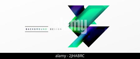 Dynamischer 3D geometrischer abstrakter Hintergrund. Dreiecke und andere einfache Formen Zusammensetzung. Vektorgrafik für Wallpaper, Banner, Hintergrund, Karte, B Stock Vektor