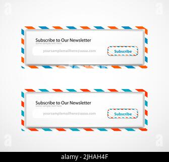 Vektor-Set Farbe abonnieren Web-Boxen Stock Vektor