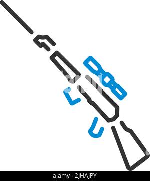 Symbol Für Scharfschützengewehr. Editierbare Fett Formatigte Kontur Mit Farbfüllungsdesign. Vektorgrafik. Stock Vektor