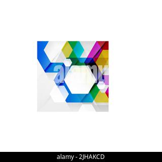 Regenbogen-Sechsecke-moderne Design-Vorlage Stock Vektor