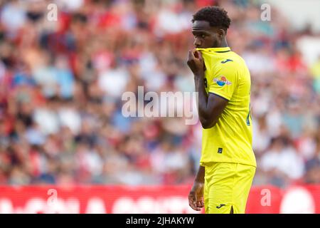 EINDHOVEN, NIEDERLANDE - 16. JULI: Boulaye Dia von Villarreal während des Vorsaison-Freundschaftsspiel zwischen PSV und Villarreal CF im Philips Stadion am 16. Juli 2022 in Eindhoven, Niederlande (Foto: Broer van den Boom/Orange Picters) Stockfoto