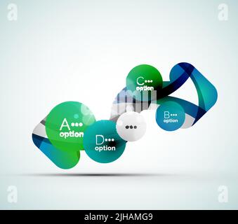 Moderne Business-Infografiken. Glänzende abstrakte geometrische Formen Stock Vektor