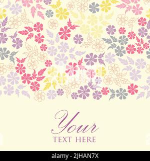 Bunte Blumensträuße auf Licht Vektor nahtlose horizontale Streifen Rand Muster Hintergrund Stock Vektor