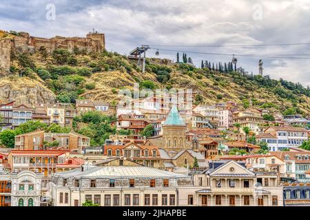 Tiflis Orientierungspunkte, HDR-Bild Stockfoto