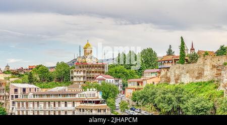 Tiflis Orientierungspunkte, HDR-Bild Stockfoto