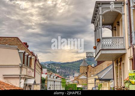 Tiflis Orientierungspunkte, HDR-Bild Stockfoto