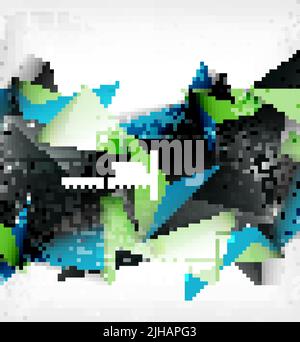 Geometrisches Dreieck 3D Design, abstrakter Hintergrund. Hi-Tech-, Business- oder Vintage-Layout Stock Vektor