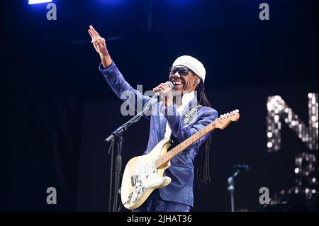 Nile Rodgers & Chic auf der Doncaster Racecourse, Großbritannien , 16.07.2022 Stockfoto