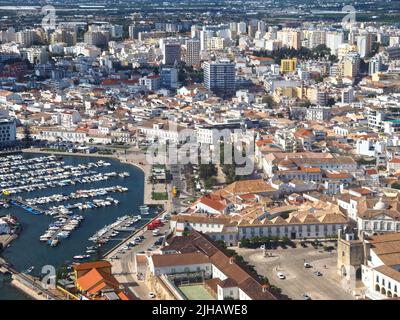 Luftaufnahme der Stadt Faro in Portugal Stockfoto