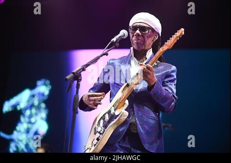 Nile Rodgers & Chic auf der Doncaster Racecourse, Großbritannien , 16.07.2022 Stockfoto