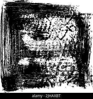 Handgezeichnetes schwarzes Grunge-Quadrat mit Kritzeleien. Stock Vektor