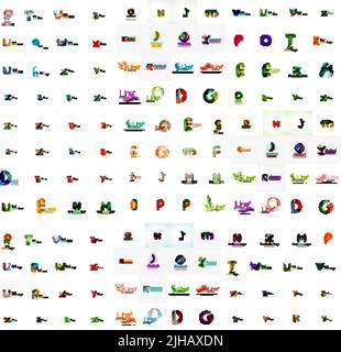 Mega-Satz von geomerischen Brief Firmenlogos. Corporate Business Branding Design-Elemente Stock Vektor