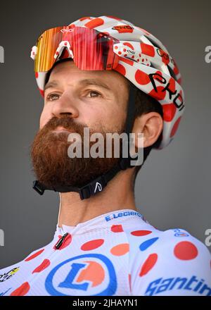 Rodez, Frankreich. 17.. Juli 2022. Der Deutsche Simon Geschke von Cofidis, aufgenommen am Start der 15. Etappe des Radrennens der Tour de France, von Rodez nach Carcassonne (200km), Frankreich, am Sonntag, den 17. Juli 2022. Die diesjährige Tour de France findet vom 01. Bis 24. Juli 2022 statt. BELGA FOTO DAVID STOCKMAN - UK OUT Credit: Belga News Agency/Alamy Live News Stockfoto