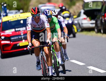 Rodez nach Carcassonne, Frankreich. 17.. Juli 2022. deutscher Straßenrennmeister Nils POLITT bei der Tour De France, Etappe 15, Frankreich. 17.. Juli 2022. Kredit:Pete Goding/Goding Images/Alamy Live Nachrichten Gutschrift: Peter Goding/Alamy Live Nachrichten Stockfoto