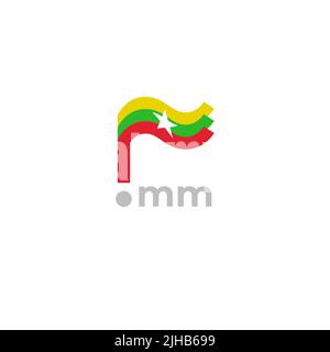 Symbol für die Flagge von Myanmar. Original einfaches Design der myanmar Flagge, Kartenmarkierung. Design-Element, Vorlage National Poster mit mm-Domäne. Staatliches patriotisches Banner Stock Vektor