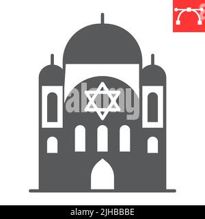 Synagoge Glyphen-Symbol, hanukkah und Architektur, Synagoge Vektor-Symbol, Vektorgrafiken, editierbare Strich solid-Zeichen, eps 10. Stock Vektor