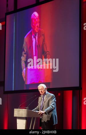 Abschlussfeier um UA92 Uhr, Manchester - 10.. Juli 2022. Sir Alex Ferguson Stockfoto