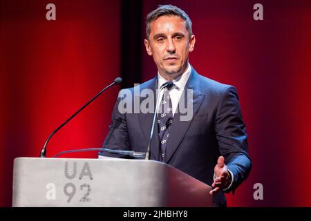 Abschlussfeier um UA92 Uhr, Manchester - 10.. Juli 2022. Gary Neville. Stockfoto