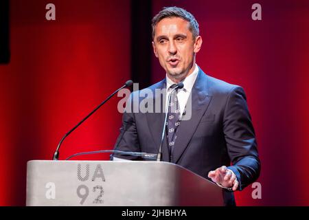 Abschlussfeier um UA92 Uhr, Manchester - 10.. Juli 2022. Gary Neville. Stockfoto