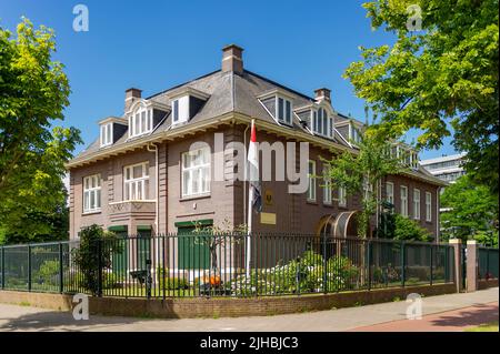 Irakische Botschaft in den Niederlanden an einem sonnigen Tag, Den Haag Stockfoto