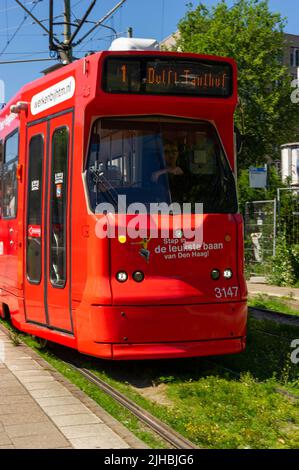 HTM Dutch Tram in Den Haag, Niederlande Stockfoto