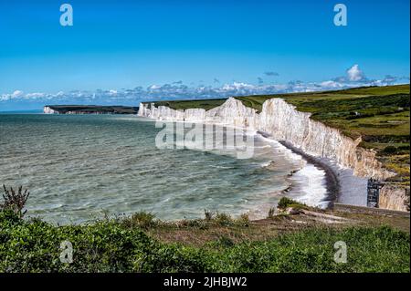 Die Kreidefelsen, bekannt als die Sieben Schwestern in Birling Gap, East Sussex Stockfoto