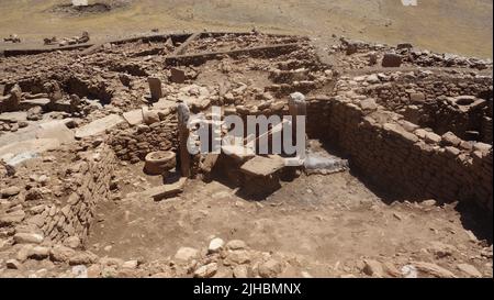 Karahan Tepec, neolithische archäologische Stätte entdeckt in1997 in der Türkei. Der Bruder von Gobekli Tepe. Stockfoto