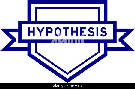 Vintage blaue Farbe-banner mit Wort Hypothese auf weißem Hintergrund Stock Vektor
