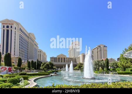Las Vegas - Newada USA - 03,18,2014: Vorderansicht des Caesars Palace in Las Vegas, USA Stockfoto