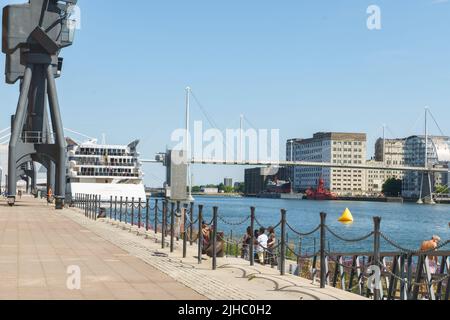 Sunborn London Yacht Hotel liegt am Royal Victoria Dock, London, Großbritannien Stockfoto