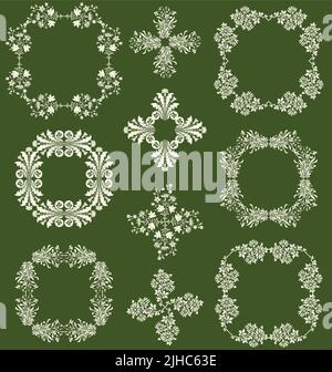 Eine Reihe von Vektor dekorativen Blumen Wildblumen Ränder und Rahmen. Stock Vektor