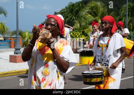 Parade in les anses d'arlet, martinique, französisch-westindien Stockfoto