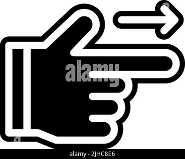 Handgesten wischen nach rechts . Stock Vektor