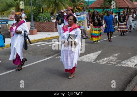 Parade in les anses d'arlet, martinique, französisch-westindien Stockfoto