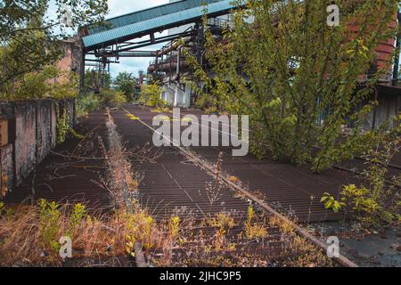 Landschaft aus dem Industriedenkmal der Voelklinge Ironworks UNESCO-Weltkulturerbe Stockfoto