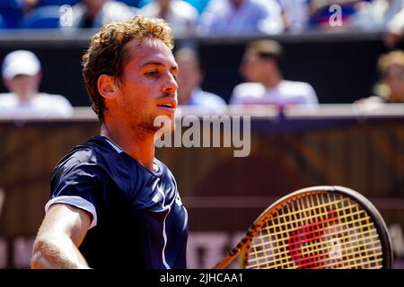 AMERSFOORT, NIEDERLANDE - 17. JULI: Roberto Carballes Baena aus Spanien während des Herren-Singles-Finales der Van Mossel Kia Dutch Open am 17. Juli 2022 auf dem ALTA Tennisground in Amersfoort, Niederlande (Foto: Rene Nijhuis/BSR Agency) Stockfoto