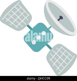 Cartoon-Sattellit-Symbol. Niedliche kindliche Space Orbiting Shuttle Stock Vektor