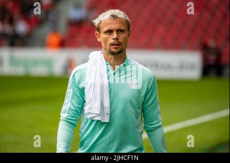 Kopenhagen, Dänemark. 17.. Juli 2022. Peter Ankersen (22) vom FC Kopenhagen vor dem Superliga-Spiel 3F zwischen dem FC Kopenhagen und AC Horsens in Parken in Kopenhagen. (Foto: Gonzales Photo/Alamy Live News Stockfoto