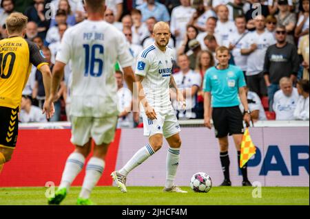 Kopenhagen, Dänemark. 17.. Juli 2022. Nicolai Boilesen (20) vom FC Kopenhagen beim Superliga-Spiel 3F zwischen dem FC Kopenhagen und AC Horsens im Kopenhagener Park. (Foto: Gonzales Photo/Alamy Live News Stockfoto