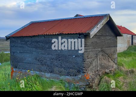 Alte und verlassene Gebäude in Island - verlorene Orte Stockfoto