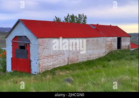 Alte und verlassene Gebäude in Island - verlorene Orte Stockfoto