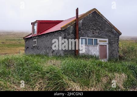 Alte und verlassene Gebäude in Island - verlorene Orte Stockfoto