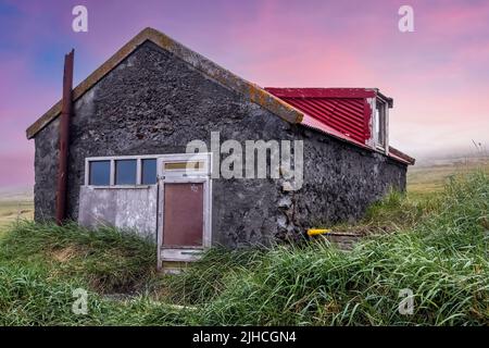 Alte und verlassene Gebäude in Island - verlorene Orte Stockfoto