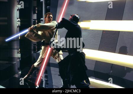 EWAN MCGREGOR, Ray Park, Star Wars: Episode I - Die Dunkle Bedrohung, 1999 Stockfoto