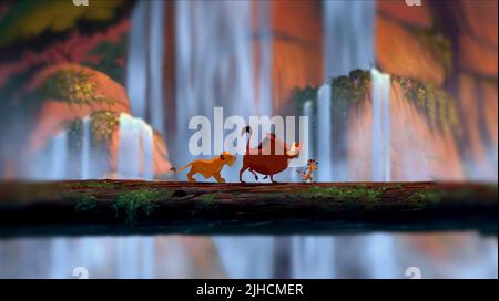 SIMBA, PUMBAA und Timon, DER KÖNIG DER LÖWEN, 1994 Stockfoto