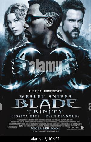 JESSICA Biel, Wesley Snipes, Ryan Reynolds, Blade: Trinity 2004 Stockfoto