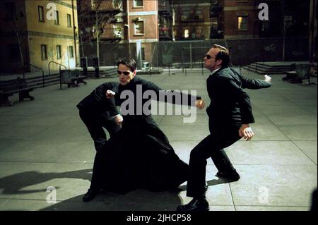 KEANU REEVES, Hugo Weaving, DIE MATRIX RELOADED, 2003 Stockfoto