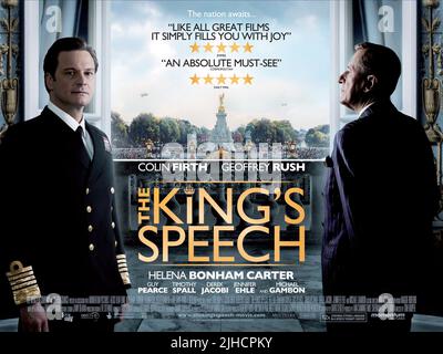 COLIN FIRTH, Geoffrey Rush, Plakat, das KING'S SPEECH, 2010 Stockfoto