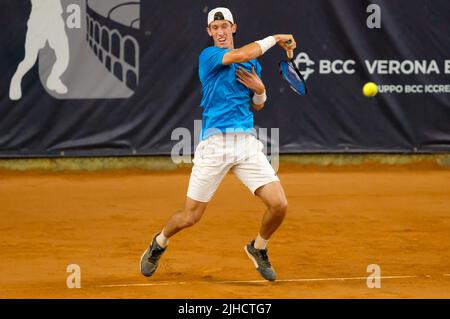 Verona, Italien. 17.. Juli 2022. Francesco Maestrelli während der ATP Challenger Tour - Finalspiel zwischen Francesco Maestrelli und Pedro Cachin, Tennis Internationals in Verona, Italien, Juli 17 2022 Quelle: Independent Photo Agency/Alamy Live News Stockfoto